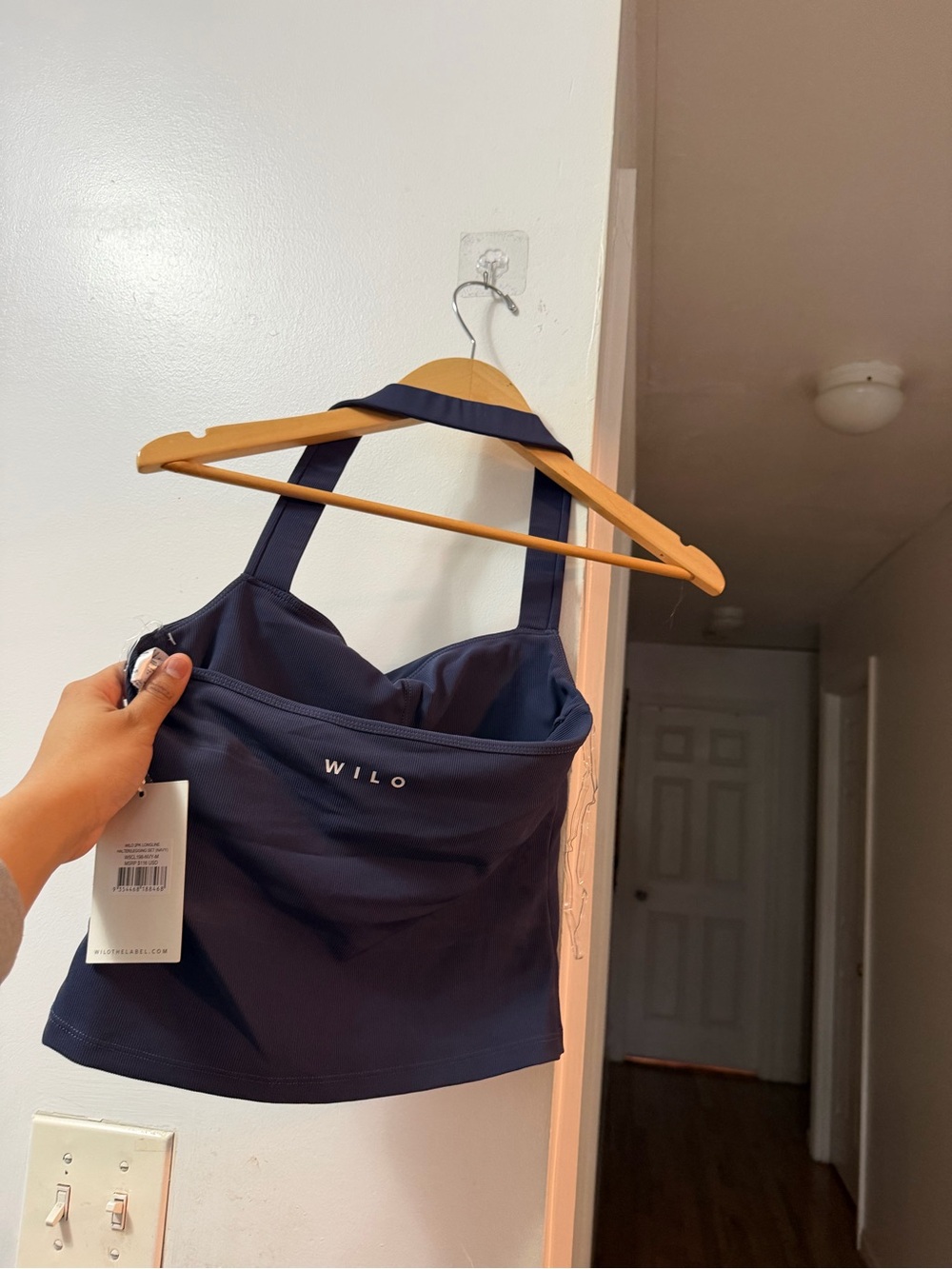 Willow Navy Halter Crop Top